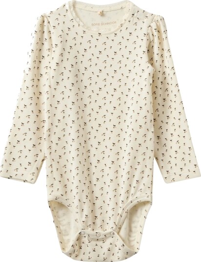 Sofie Schnoor Body I/e Modal DicteKB Off White AOP Cherry Sofie Schnoor 1½ år (86) Langermet Body Beige Hvit