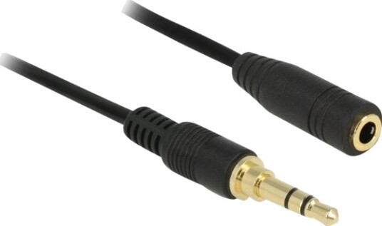 Delock Lydforlengelseskabel Mini Phone Stereo 3.5 Mm Hann Til Mini Phone Stereo 3.5 Mm Hunn 2 M Svart