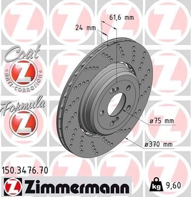 Bremseskive ZIMMERMANN 150.3476.70