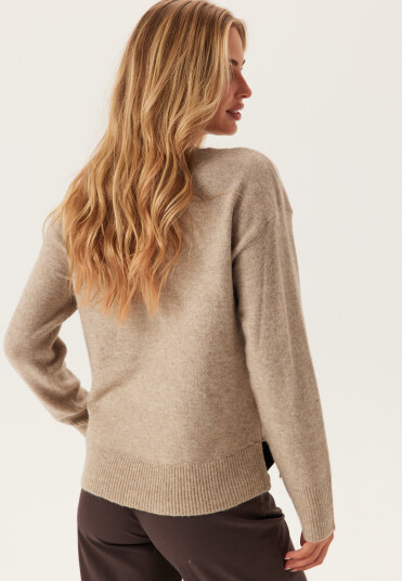 Pieces Pcmalou Ls O neck Cutline Knit