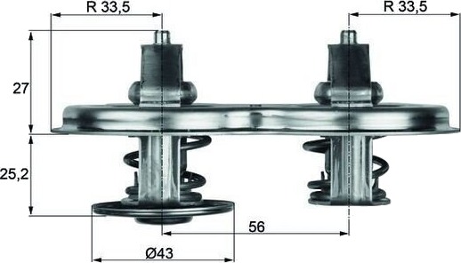 Termostat MAHLE ORIGINAL TX 33D