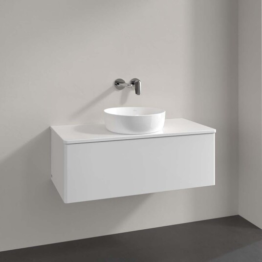 Villeroy & Boch Antao Servantskap med 1 skuff 100x50x36 cm u/lys Hvit Høyglans Villeroy & Boch Antao Servantskap med 1 skuff 100x50x36 cm u/lys Hvit Høyglans