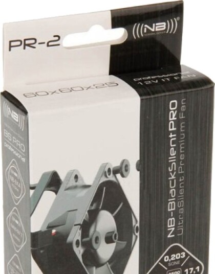 Noiseblocker BlackSilent Pro PR-2 60mm Kassevifte Svart 2500 RPM 17.1 CFM