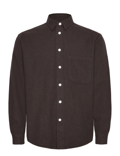 Garment Project Relaxed Long Sleeved Shirt   Dark B   Brown   M