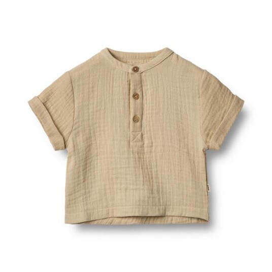 Wheat Soft Sand Skjorte S/S Svend 2 år/92