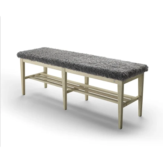 Oscarssons Möbel Nadja benk 130 cm Grå oljet ask/safeskinn look Grå Oscarssons Möbel Nadja benk 130 cm Grå oljet ask/safeskinn look Grå