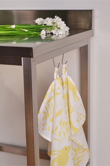 Jotex Bloom Kjøkkenhåndkle 2pakke Gul/hvit SPRING 220977401136