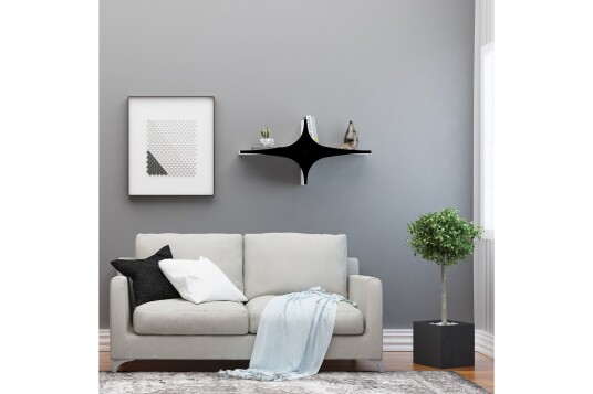 Vegghylle 20x90 cm Svart