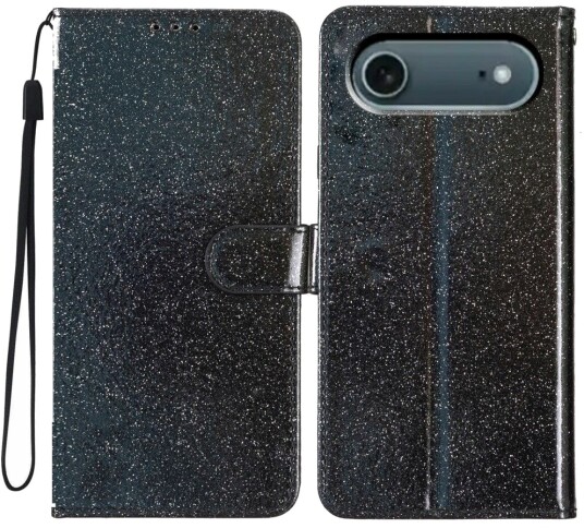 Trolsk lommebokveske Glitter Elegant (iPhone Air) Svart