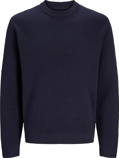 Jack & Jones Genser Jprblamilano Stitch Knit Crew Neck Blå Jack & Jones Genser Jprblamilano Stitch Knit Crew Neck Blå
