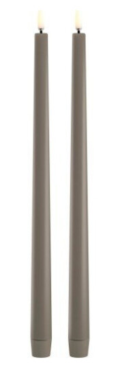 Uyuni Lighting Taper Candles slim LED-kronelys 2,3x32 cm 2 stk sandstone