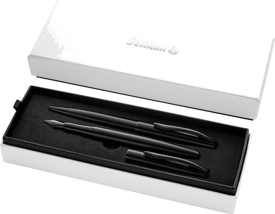 Pelikan Jazz Fyllepenn + Kulepenn Noble Elegance Gavesett - Karbon