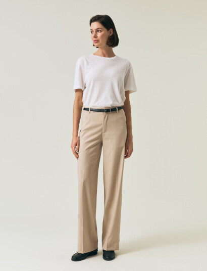 Lexington Clothing Tailored Wide Pants - Beige - L