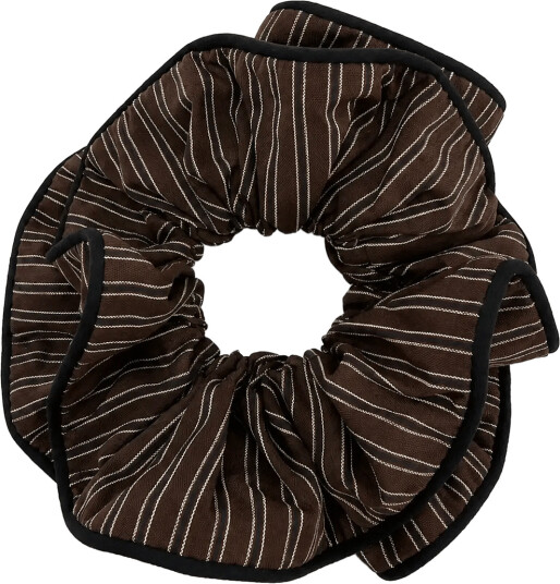 Pipol"s Bazaar Large Double Scrunchy Stripe Brown Brown ONE SIZE