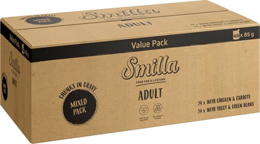 Smilla Våtfôr Adult Fresh Pouch Med Grønnsaker Jumbopack Blandepakke 96 X 85 G