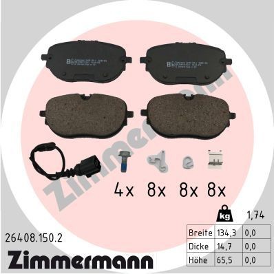 Bremseklosser ZIMMERMANN 26408.150.2 Bremseklosser ZIMMERMANN 26408.150.2