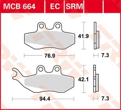 Bremseklosser TRW MCB664EC