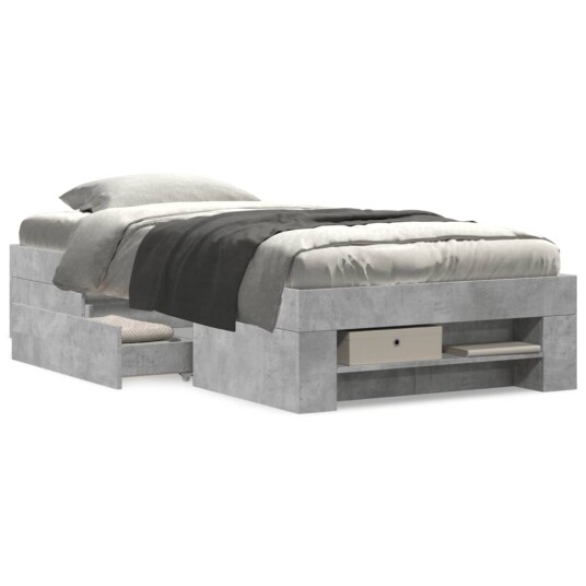 Sengeramme betonggrå 90x190 cm konstruert tre 8721102855276 Sengeramme betonggrå 90x190 cm konstruert tre 8721102855276