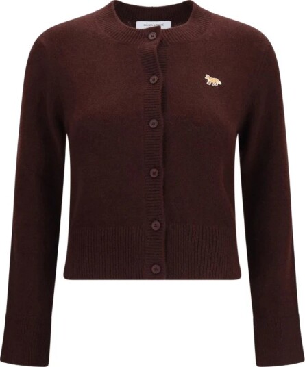 Maison Kitsuné Dame Strikkevarer Brun L,