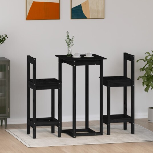 Barsett 3 deler svart heltre furu 8720287210849
