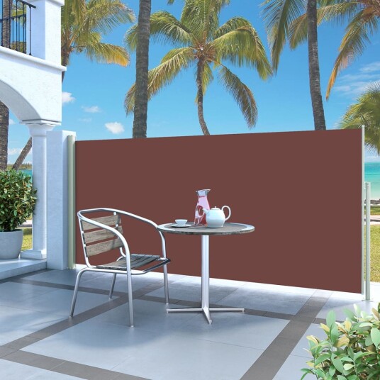 vidaXL Uttrekkbar sidemarkise 140 x 300 cm brun vidaXL Uttrekkbar sidemarkise 140 x 300 cm brun