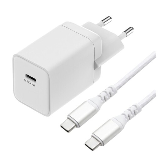DACOTA PLATINUM GAN LADER KIT USB-C 45 W 2 M, HVIT