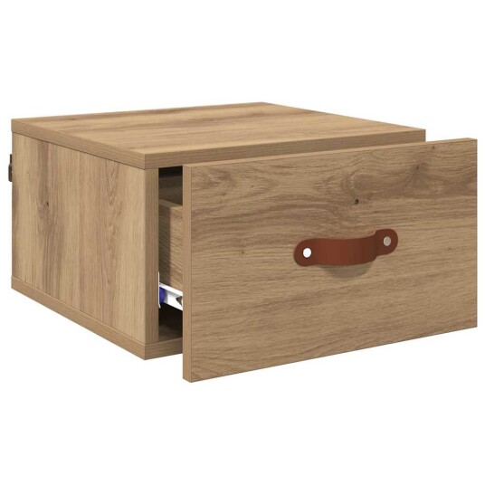 Vegghengt nattbord Artisan Eik 35 x 35 x 20 cm Konstruert tre