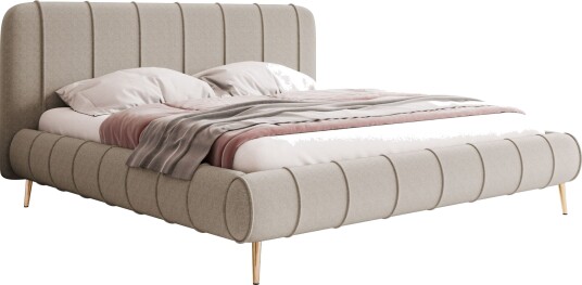 Calrosin Sengeramme med Ben 140x200 cm med Oppbevaring Beige