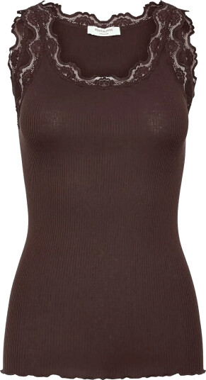Rosemunde Rwbabette Silk Sl U Neck Long Lace Top Brown S