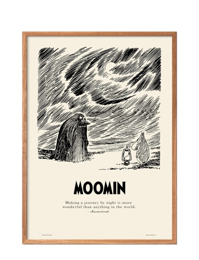 PSTR Studio Moomin X Pstr Studio - Journey By Night - Black - 50X70CM