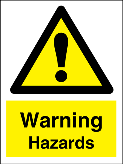 Jo Safety Warning Hazards Self Adhesive Vinyl V NM 200 x 150 mm IMO 107110VNM