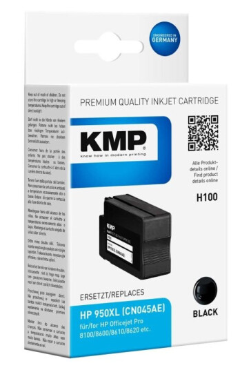 Kmp H100 - 80 Ml - Svart - Kompatibel - Blekkpatron (Alternativ For: Hp 950Xl Hp Cn045ae) - For Hp Officejet Pro 251 276 8100 8600 8600 N911 8610 8615 8616 8620 8625 8630 8640