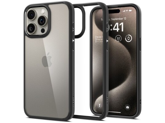 Spigen Acs06449, Etui, Apple, Iphone 15 Pro Max, 17 Cm (6.7"), Sort, Gjennomsiktig
