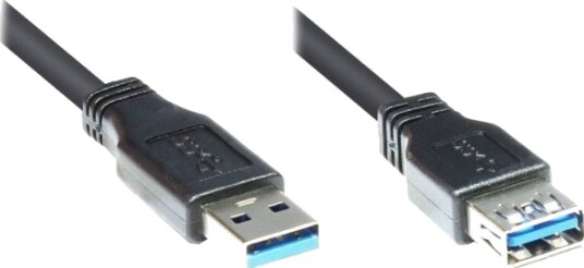 Gode Forbindelser Usb 3.0 Skjøtekabel 5M Hann A Til Hunn. En Svart