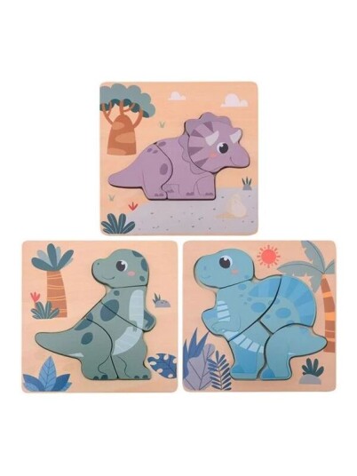 Joueco Wooden Dino Puzzle Tre