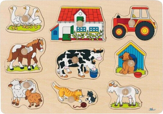 Goki Wooden Bubble Puzzle Farm