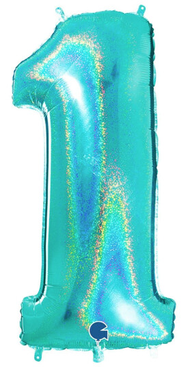 Ballongkungen AB Tallballong Glitter Turkis - Tallet 1