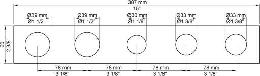 Vola Plate 5005, 5 Hull, Rustfritt Stål