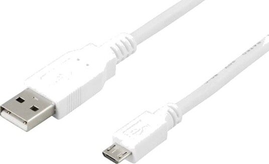 Deltaco USB 2.0 Micro-USB Kabel 2m Hvit Deltaco USB 2.0 Micro-USB Kabel 2m Hvit