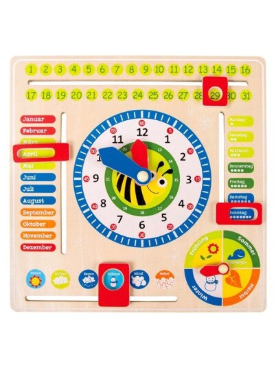 Small Foot Wooden Calendar Clock Seasons AT Ger
