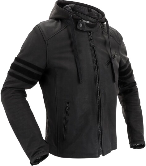 Richa Toulon Black Edition Motorsykkel skinnjakke 52 Svart