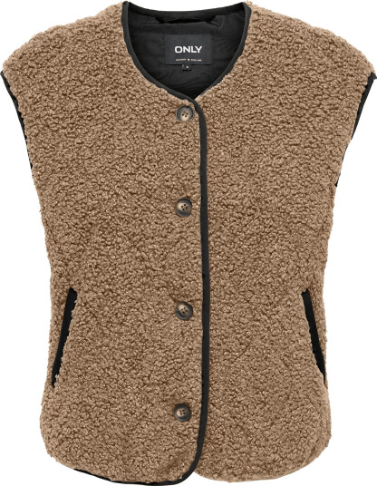 ONLY Onlines Teddy Waistcoat Cc Otw Brown L