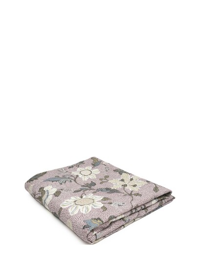 Ceannis Table Cloth 145X250Cm Dusty Pink Flower Linen - Pink - 145X250CM