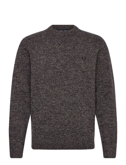 Fred Perry Twisted Marl Jumper - Brown - L