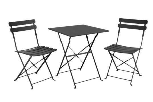 Brafab Ponte kafé set Svart 2 stoler & bord 60x60 cm Svart Brafab Ponte kafé set Svart 2 stoler & bord 60x60 cm Svart