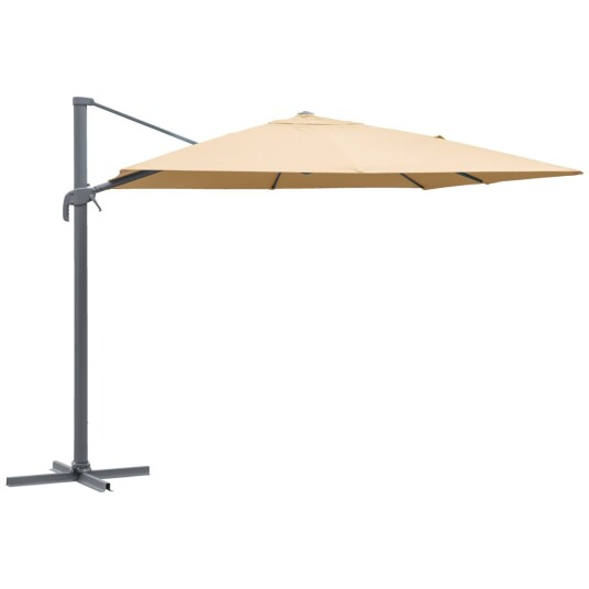VEGA Fritthengende parasoll Elyo; 300x400x275 cm LxBxH; Ecru; Rektangulær