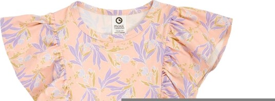 Müsli Kjole Peony Ruffle Peach/Blomstring/DreaMüsli 3 år (98) Kjole Lilla Oransje