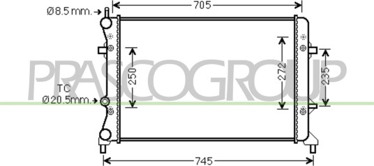PRASCO VG424R001 Radiator motorkjøling