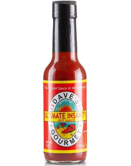 Dave"s Ultimate Insanity Sauce Supersterk Chilisaus med Habanero og Chiliesktrakt 148 ml Dave"s Ultimate Insanity Sauce Supersterk Chilisaus med Habanero og Chiliesktrakt 148 ml