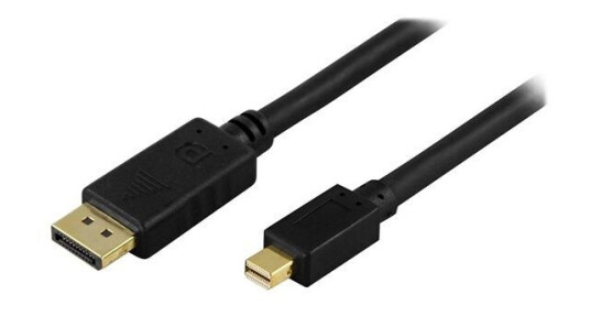 Deltaco DisplayPort-kabel 5m Mini DisplayPort til DisplayPort svart 4K HD 1080p